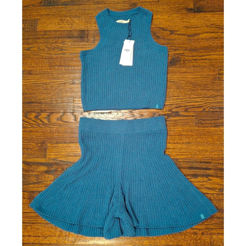 NWT Ugg Elaenia Lite Tank Top Shorts Bottom Blue Set Womens XS